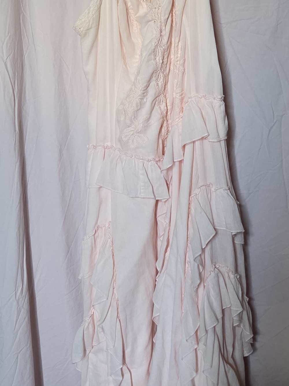 Women's Pink Ruffled Maxi Dress